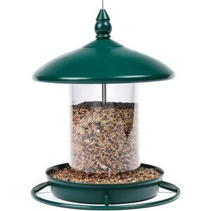 New Bird Feeder for Outdoors - 360° Feeding Perch. Green